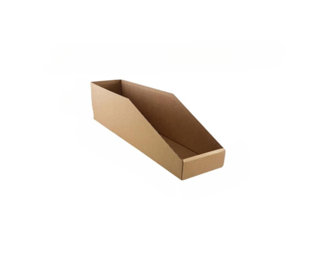 Wide and Shallow Shelf Pick Box 11cm deep from Kebet Packaging in recyclable cardboard