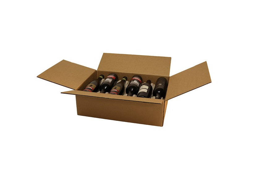 Plain 12 bottle lay flat 6 X 2 Comes with pad and Inserts from Kebet Packaging in recyclable cardboard