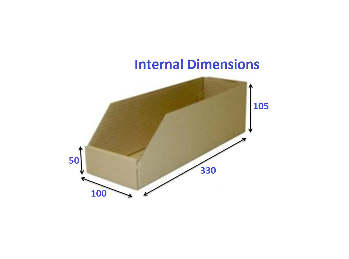 Standard Shelf Pick Box Single SKU 10cm Deep from Kebet Packaging in recyclable cardboard