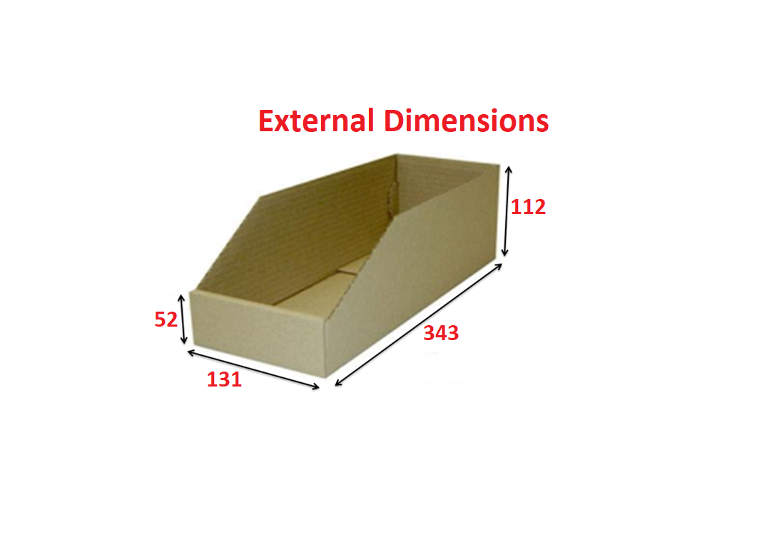 Standard Shelf Pick Box Single SKU 12.5cm Deep from Kebet Packaging in recyclable cardboard
