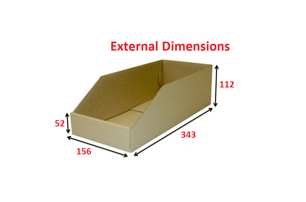 Standard Shelf Pick Box Single SKU 15cm Deep from Kebet Packaging in recyclable cardboard