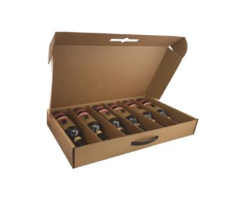 6 bottle cellar door printed from Kebet Packaging in recyclable cardboard