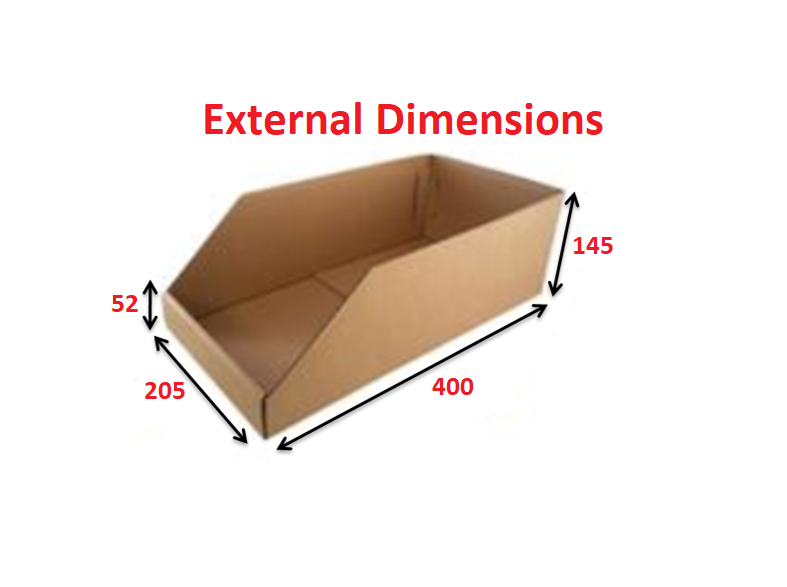 Over Standard Shelf Pick Box Single SKU 22cm Deep from Kebet Packaging in recyclable cardboard