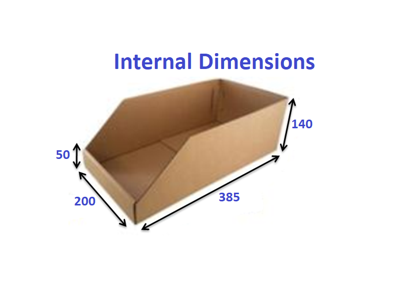 Over Standard Shelf Pick Box Single SKU 22cm Deep from Kebet Packaging in recyclable cardboard