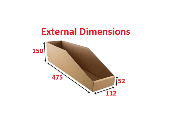 Wide and Shallow Shelf Pick Box 11cm deep from Kebet Packaging in recyclable cardboard