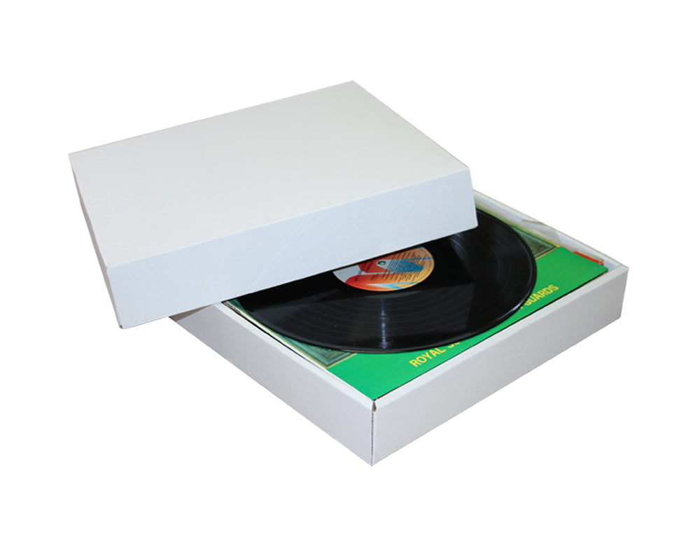 12" LP Storage Box and Lids from Kebet Packaging in recyclable cardboard