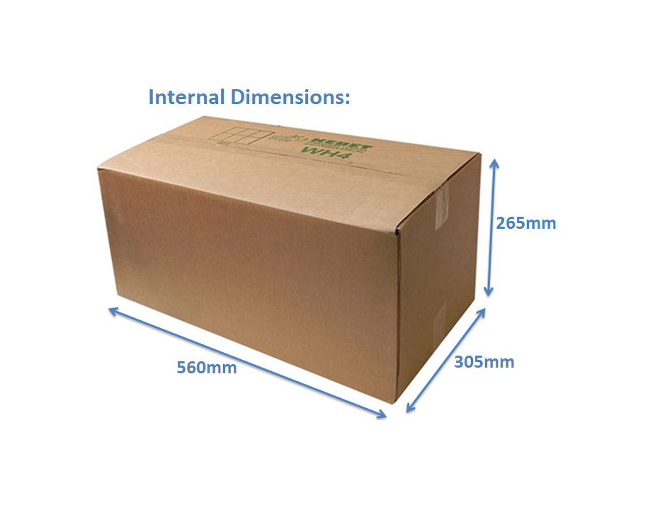 Pallet optimised shipping cardboard box 4 per level 6 high