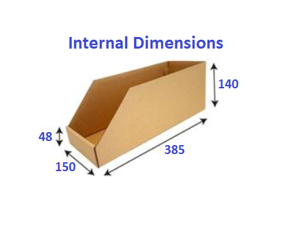 Over Standard Shelf Pick Box Single SKU 15cm Deep from Kebet Packaging in recyclable cardboard
