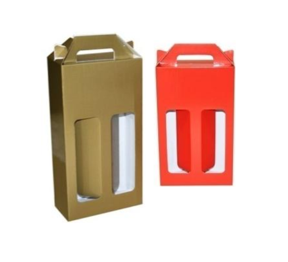 Twin Wine Carry Packs Square from Kebet Packaging in recyclable cardboard