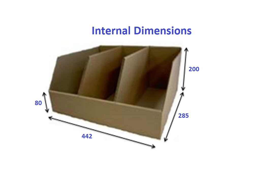 Plumbers Extra Deep Shelf Pick Box 3 Compartments from Kebet Packaging in recyclable cardboard