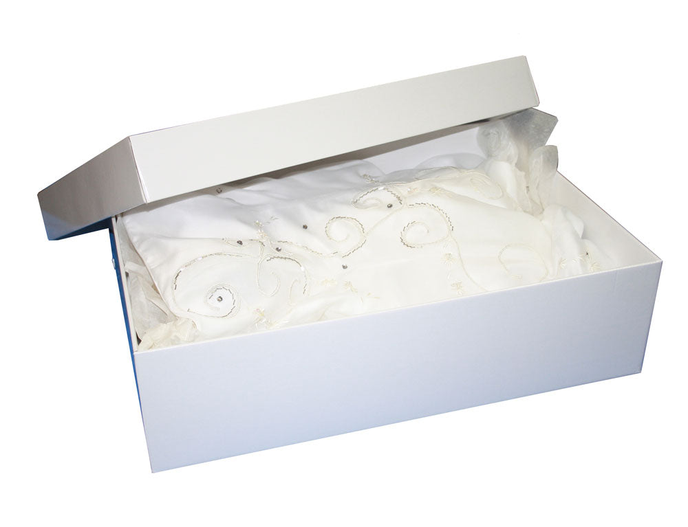 Acid free Wedding Dress box set and tissue paper protecting memories